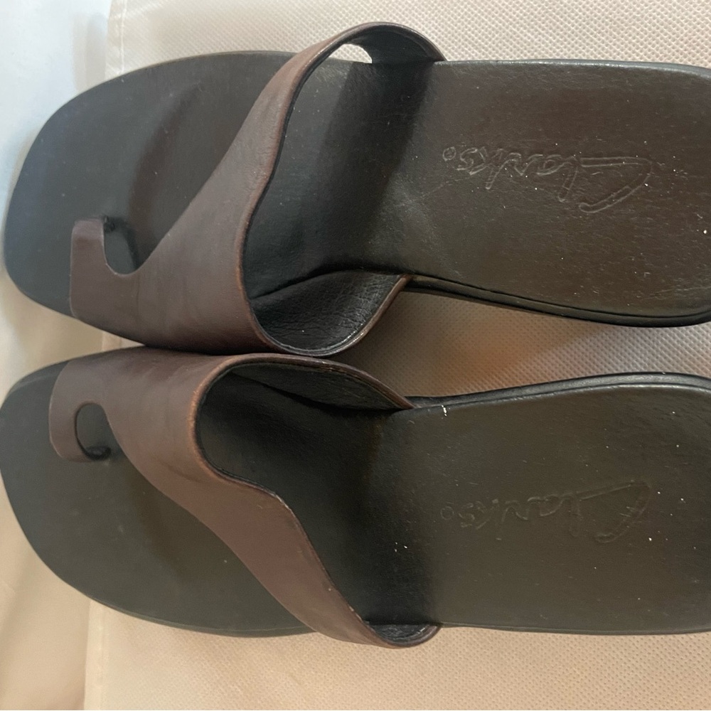 Clarks Two-Tone Leather Sandals